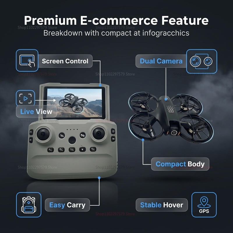 Nowy dron M5 Mini 2026 z ekran – Drone Video Production recenzja i cena